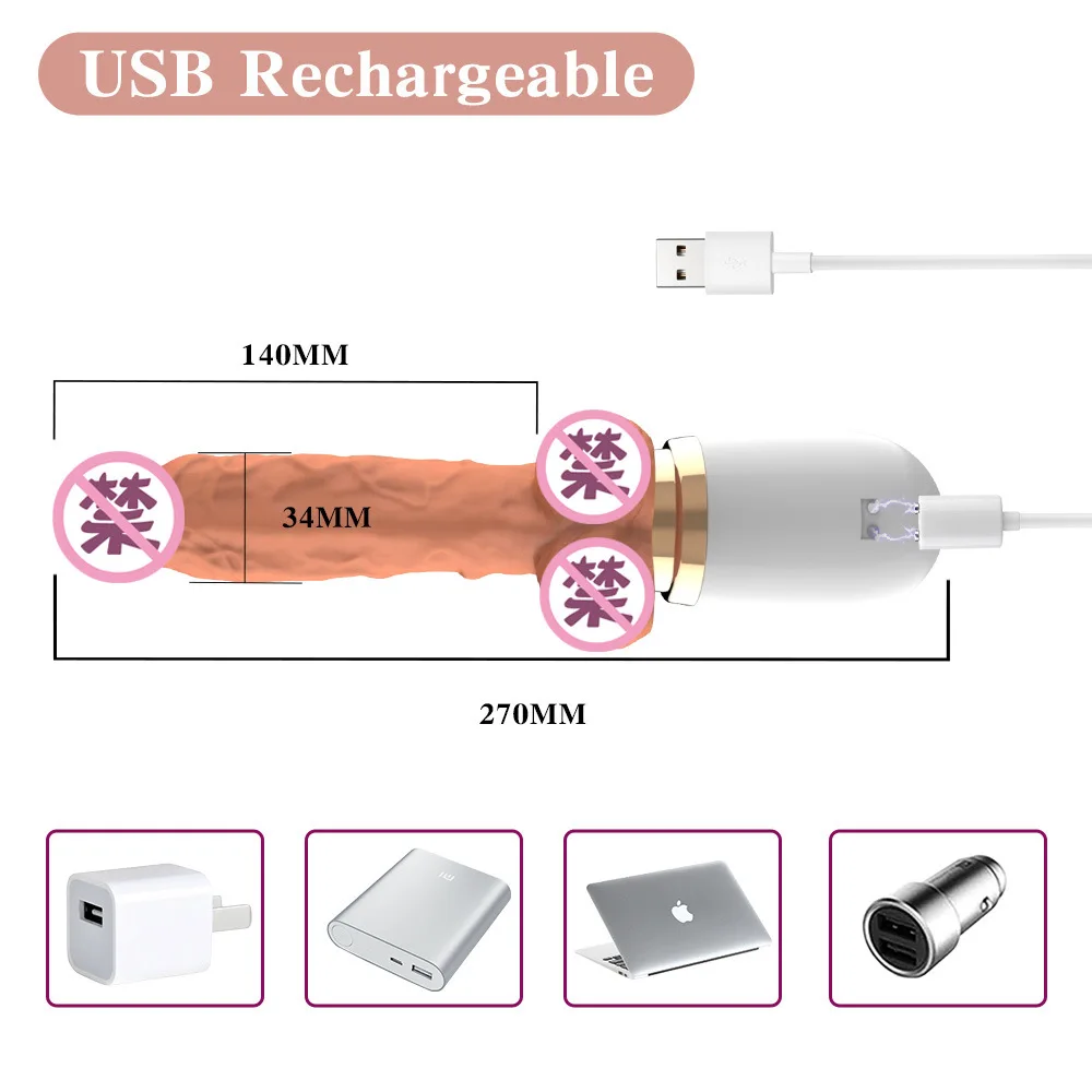 10 Vibration and 3 Telescopic High Speed Remote Control Vibrating Dildo Sex Machine for Women Masturbation