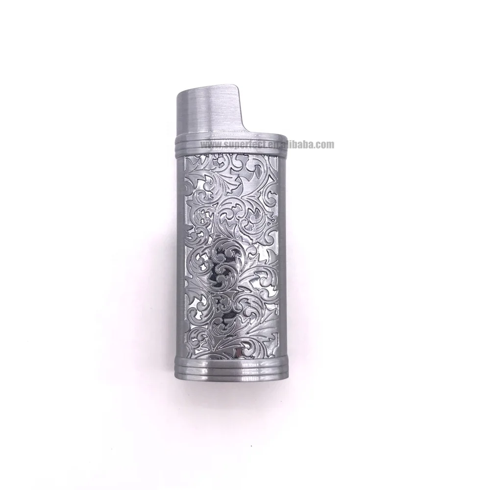 Metal Lighter Case Cover Holder Sleeve Vintage Floral For Mini BIC Lighter  J5
