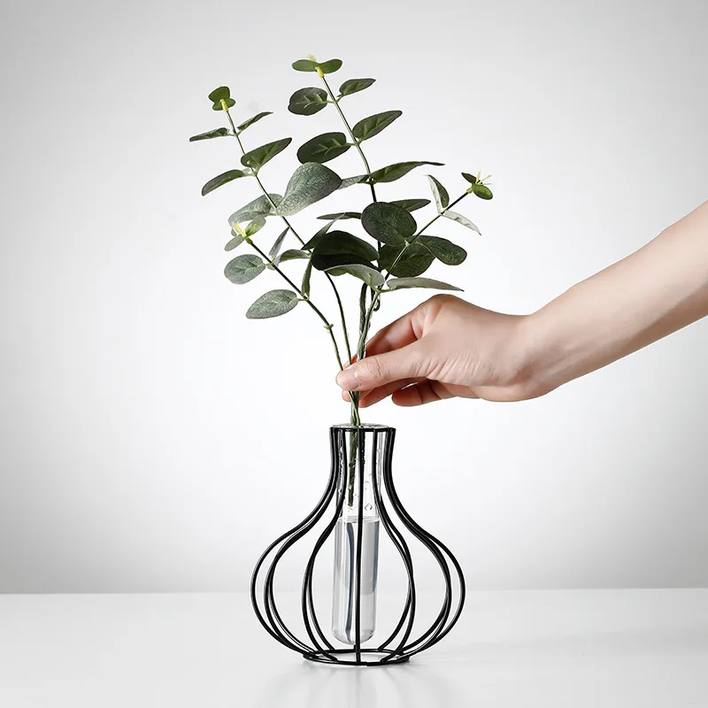 Скандинавская Современная Минималистичная оригинальная Золотая железная металлическая проволока искусство держатель для гидропонных растений ваза для цветов