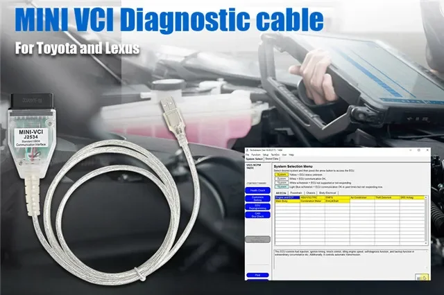 2025 Latest Version V18 MINI VCI for TOYOTA TIS Techstream Mini VCI FTDI FT232RL Chip J2534 OBD2 Car Diagnostic Cable