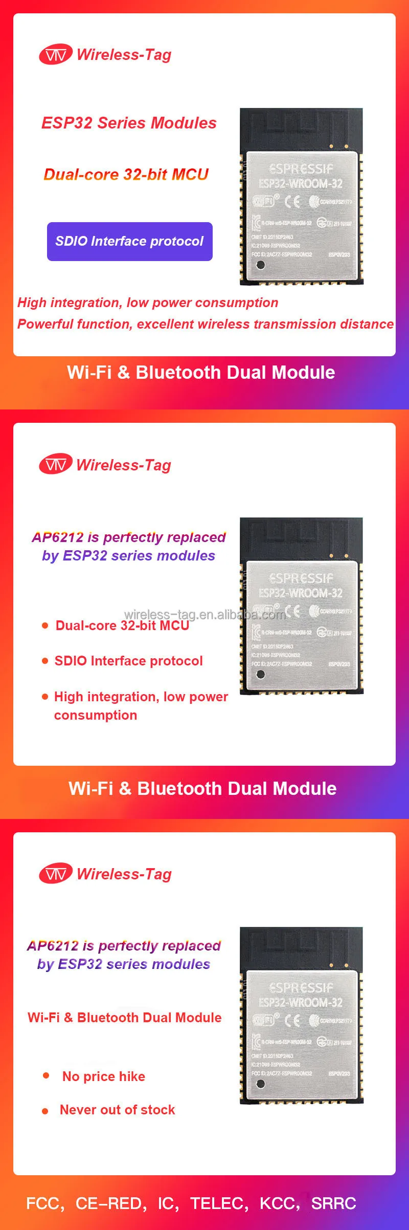 Espressif Systems Esp32-wroom-32 Wi-fi+bt+ble Mcu Module Compatible ...