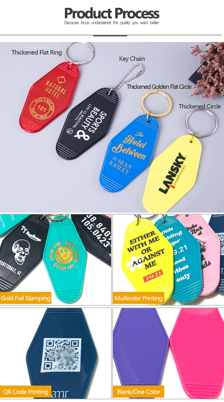 GROZON 100PCS Custom Bulk Keychain Personalized Motel Keychain Hotel Key  Tag Vintage Key Chain Promotional Items with Your Logo/Text/Picture at   Men's Clothing store