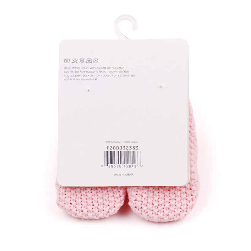 New Arrival Casual Soft-Sole Wool Crochet Socks Newborn Baby Shoes with Hanger Card Packing factory