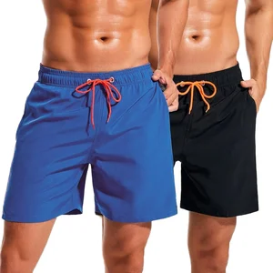 High Quality Black Men's Quick Dry Swim Trunks Print Style Board Shorts for Surfing Beach Plus Size Features Mens' Bra Briefs