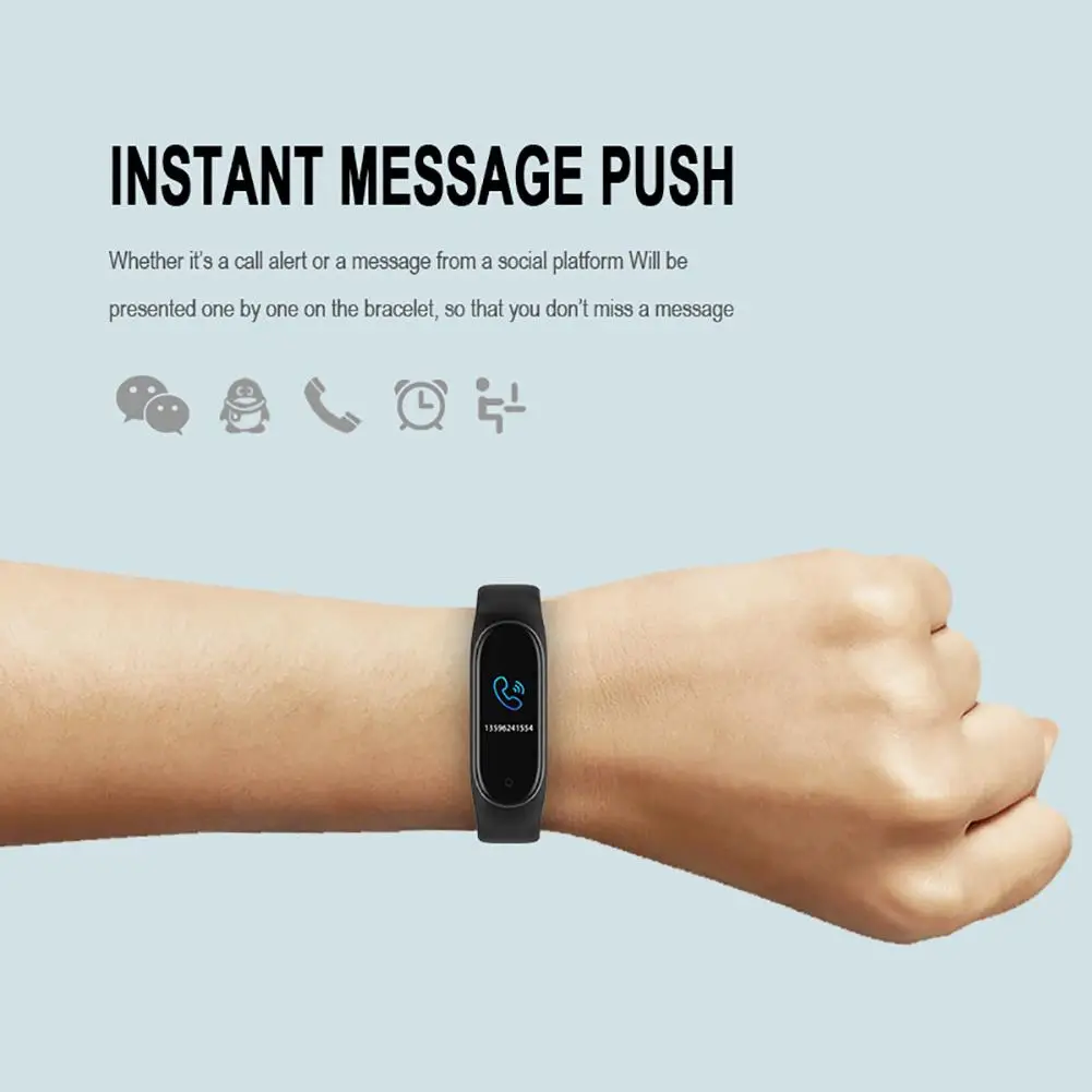 Buy M4 Smart Band / Bracelet Heart Rate Sensor and Many Other Impressive  Features, Water Proof Or Sweat Free Compatible with All Device Online In  India At Discounted Prices
