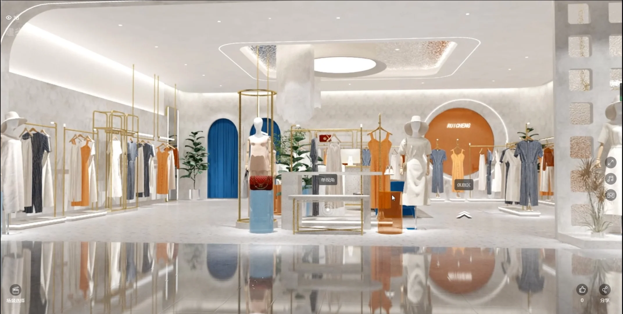 Garment Retail Display Clothing Rail Store Fixtures Stand Ladies Clothes Shop Design Store