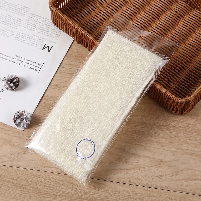 Japanese Korean High Grade Scrub Towel Printing Woven Plain Exfoliating Wash Cloth Nylon Back Scrubber Cleaning Bath Sponges