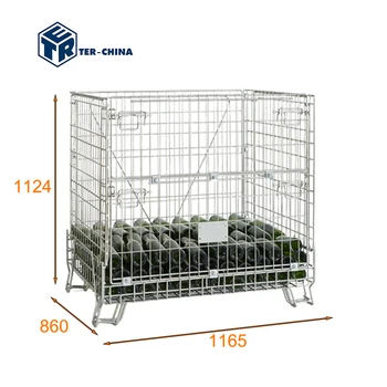 Burgundy Wire Mesh Container Durable Stackable Pallet Rack 600 Wine Bottles Storage Light Duty Cargo Storage Equipment OEM