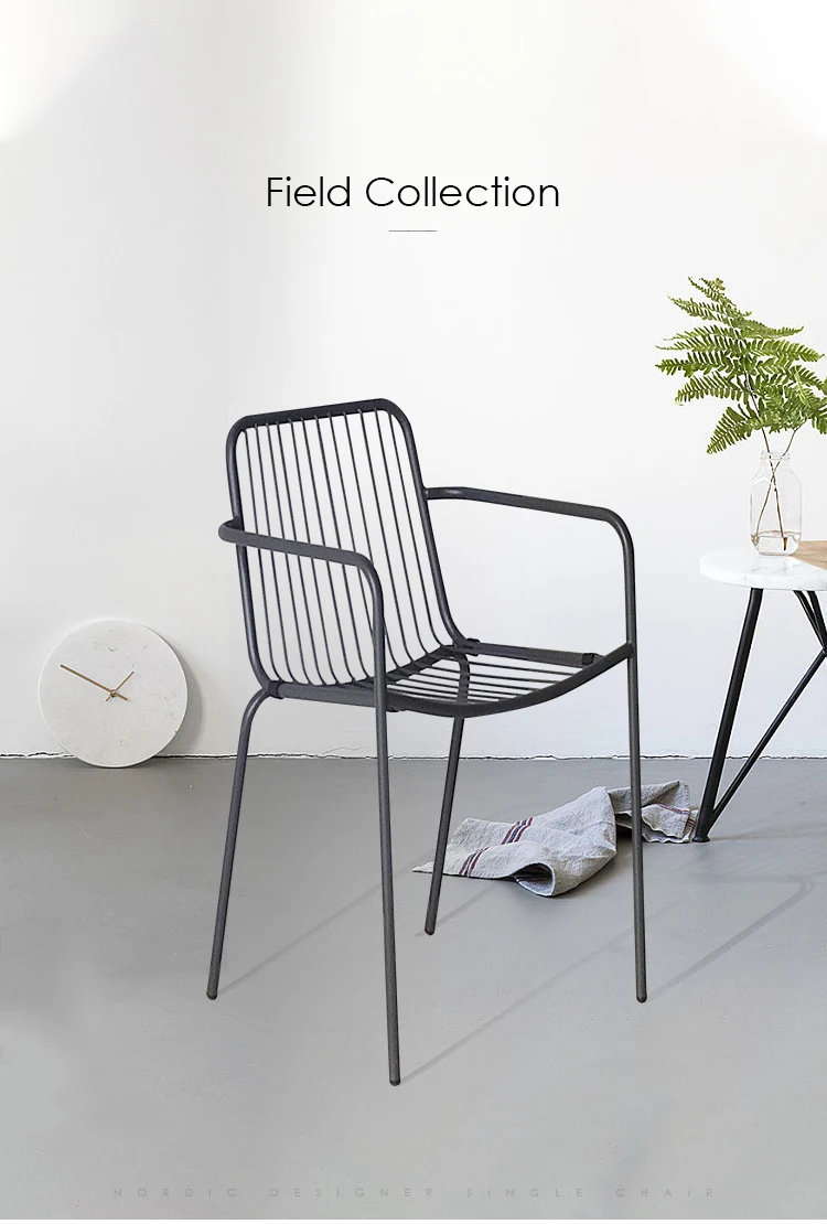 High Quality Stackable Home Bar Armchair Wire Chair Garden Chairs Metal