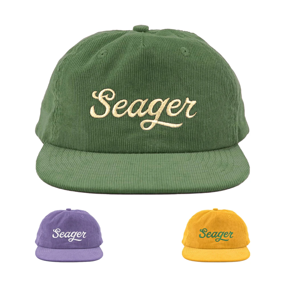 Custom 5 Panel Embroidery logo Corduroy Hat Unstructured Snapback Cap