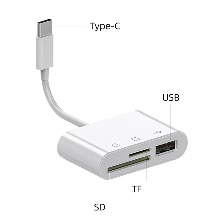 Cantell Multi Function 3 In 1 Card Reader For Type C With Charging Usb ...