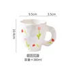 Handcrafted high-end mug-two-tone floral design