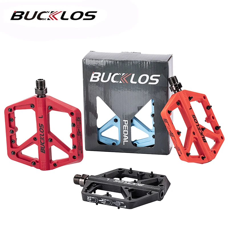Нескользящие велосипедные педали BUCKLOS для горного велосипеда с подшипником DU 9/16 дюйма Легкие нейлоновые складные