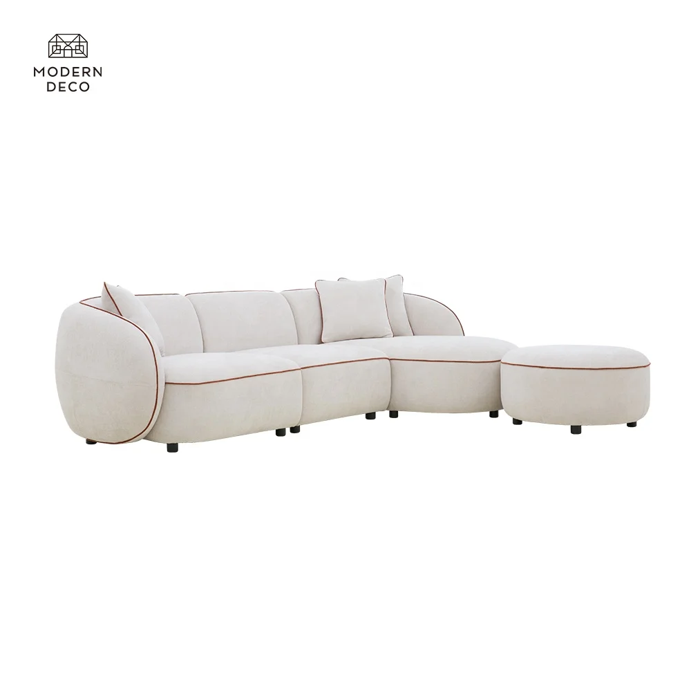 Reka Bentuk Baru Dibuat Suai Bilik Terdapat Krem moden Sofa Set Modular Perabot Sofa Bahagian Kain