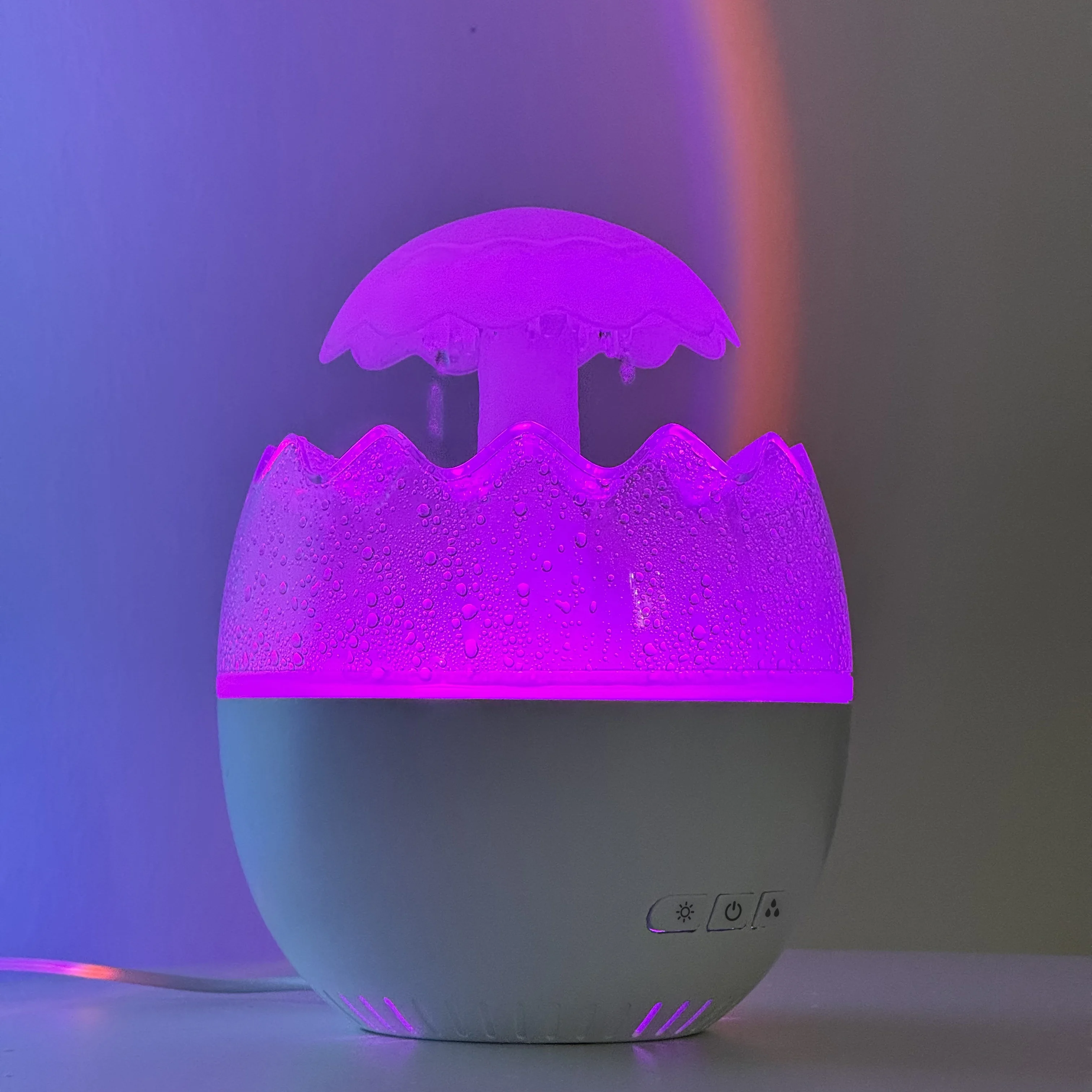 2024 New Arrival LED Light Electric Diffuser Portable Egg Humidifier 7 Changing Colors Night Lights Rain Drop Humidifier