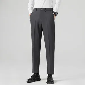 Summer Stretch Waist Casual Small Dress Pants Light Luxury Men's Dress Pants Nine-point Light Business Men's Pants