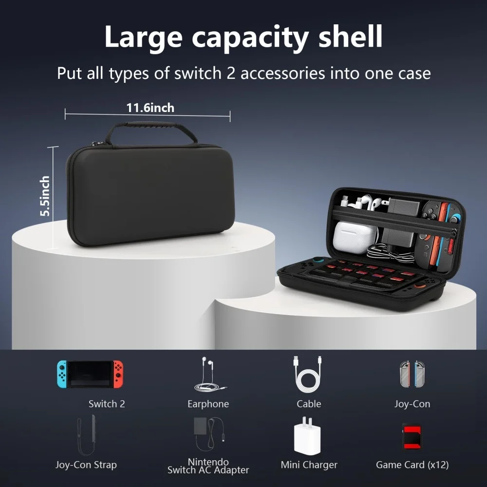 product laudtec for nintendo for switch carrying case with 2 soft tpu protective covers joy con cases scratch shock protection game-9