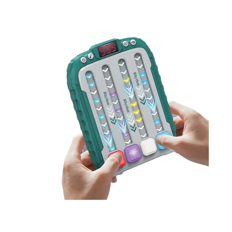Rhythm Game Machine For Kids – Handheld Quick Push Puzzle Console With Music & Lights, Ages 3-12