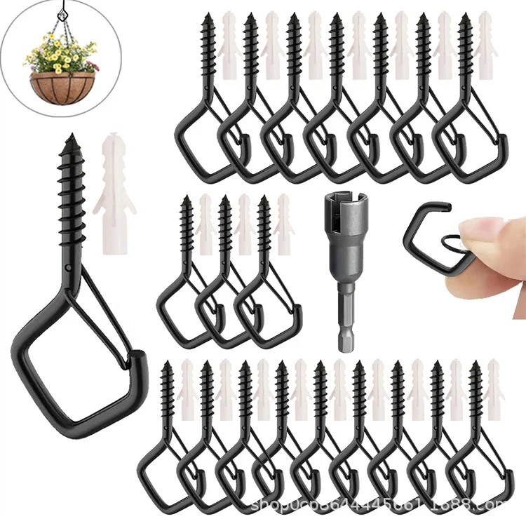 5MM Screw Steel Electric Galvanized Eye Bol Heavy Duty Hooks for Hanging Christmas Lights Hanging Hook Planting Hanging Hook