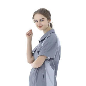 Wholesale Polyester Short Sleeve Engineer Workwear Work Coverall Construction Worker Uniform High Tenacity