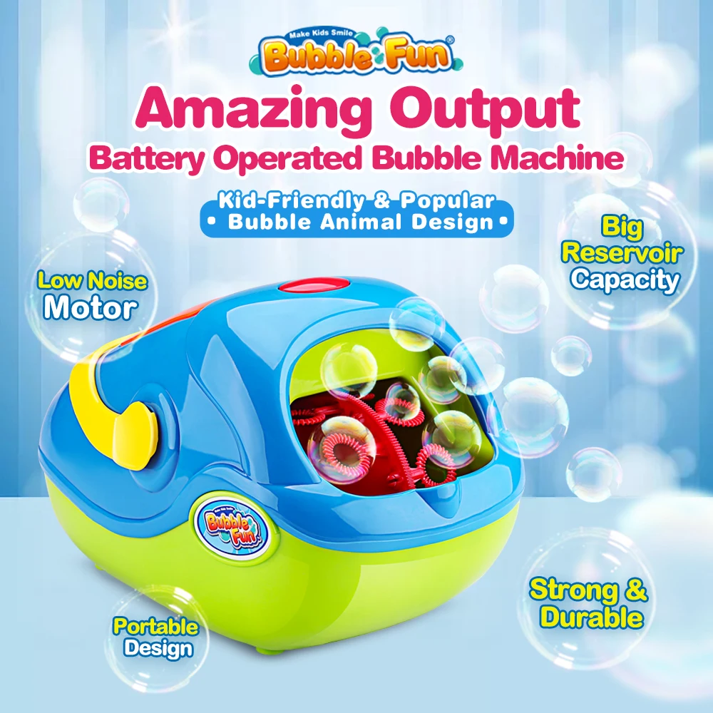Portable Popular Party Bubble Machine Automatic Big Bubble Machine Maker for Kids Outdoor/Indoor Use , 4000+ Bubbles Per Minute