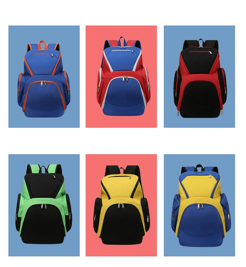 Blue Basketball Pattern Print Backpack