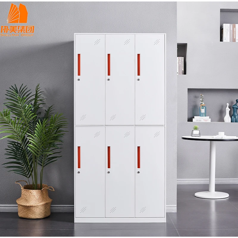 product high quality 6 door metal clothes locker modern design for gym spa school hotel office workshop hospital use-52