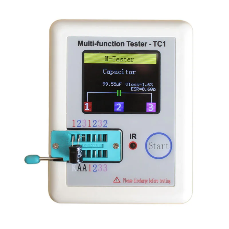 LCR-TC1 1.8inch Colorful Display Multi-functional TFT Backlight Transistor Tester for Diode Triode Capacitor Resistor Transistor