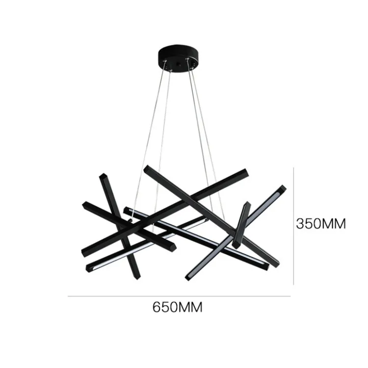 Modern linear black chandelier luxury chandelier lighting living room lighting LED pendant lamp chandelier luxury