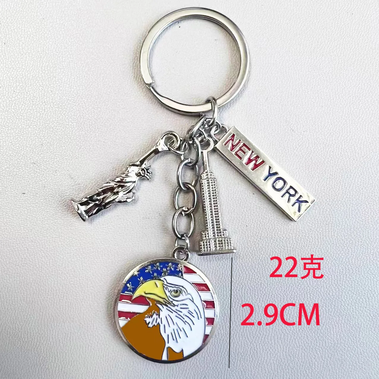 Factory Custom Design New York Statue of Liberty France Madrid Spain Rome Italy City Travel Souvenir Keychain Metal Key Chains