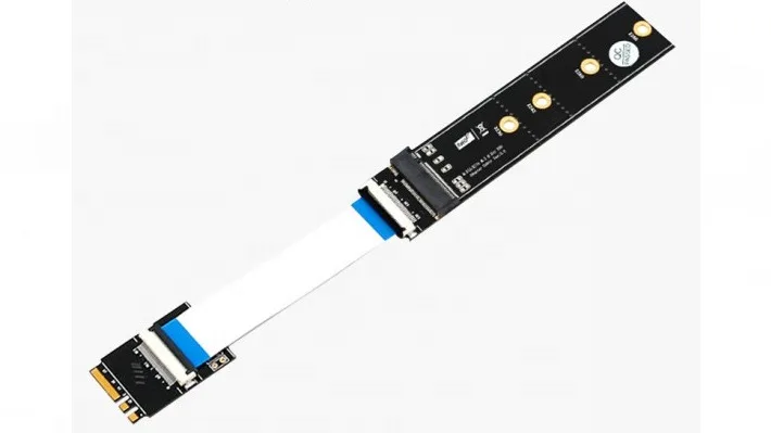 Câble D'Extension NVMe M-Key Vers Femelle PCI-E 4.0 EMagTech – 30 Cm 180° Pour SSD 2230/2242/2260/2280