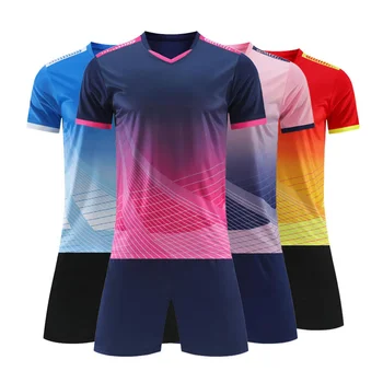 New Season Quick Dry Football Jersey Shirt Wholesale Futbol Uniform Sublimation Soccer Jersey Set