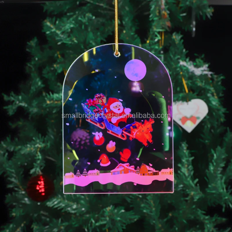 Xmas Tree Decoration Crystal Pendants Shinning Crystals personalized Glass Pendant factory