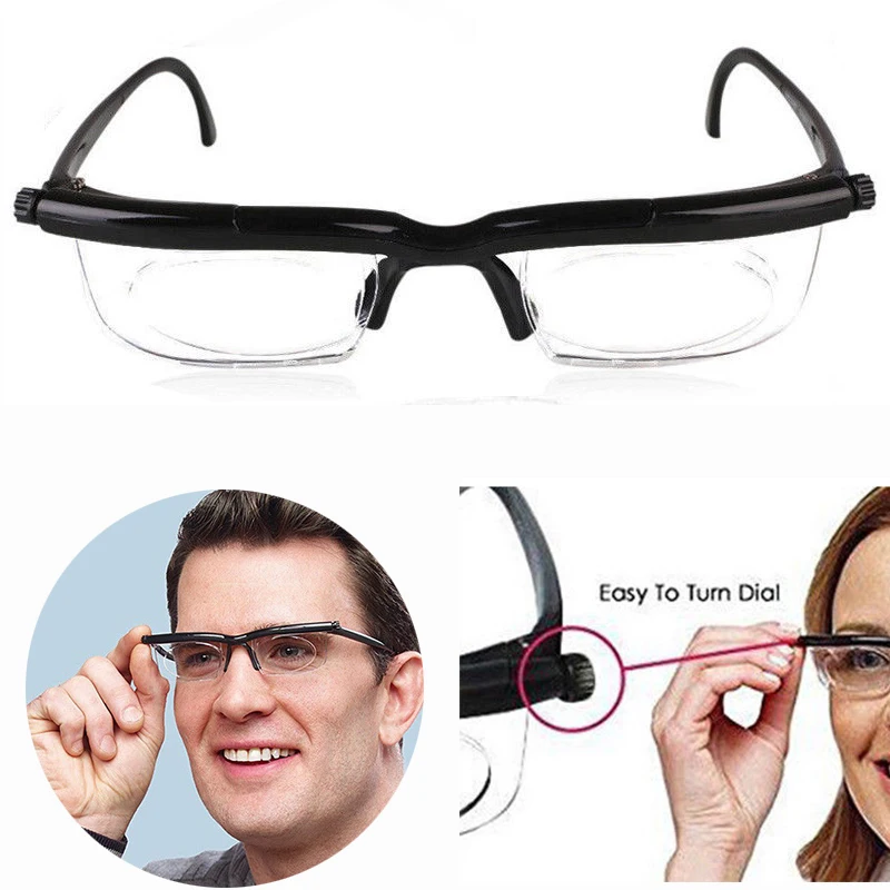 H0027 New Adjustable Strength Lens Eyewear Variable Vision Zoom Glasses ...