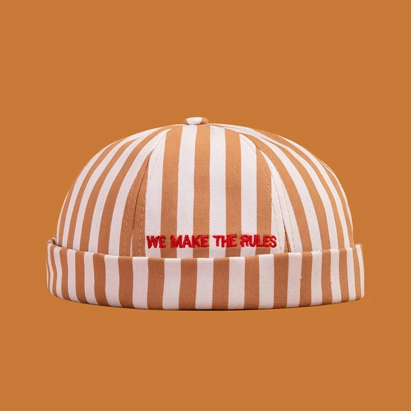 orange designer beanie