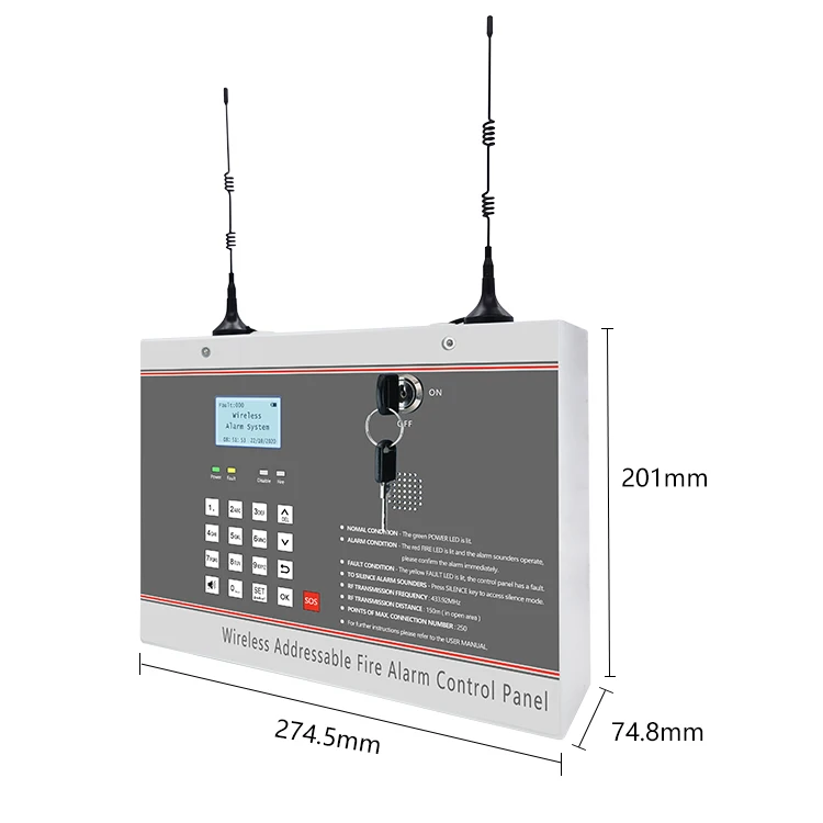 Wireless Addressable Fire Alarm System Wireless Addressable Fire Alarm Control Panel with Factory Price