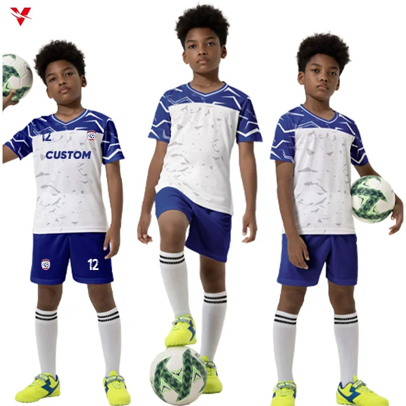 Custom Kids Soccer Jersey Unisex Polyester Football Kits