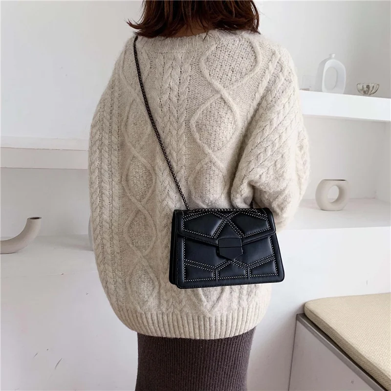 2025 Chic Rivet Chain Shoulder Bags & Handbags