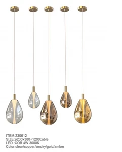 ECOJAS New Modern Design Glass Chandelier for Villa Hotel Living Room LED Pendent Light