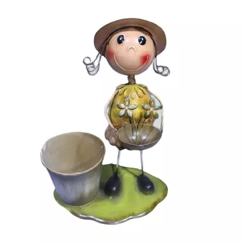 small size vintage home  doll metal flower pot desktop floor NA13B182