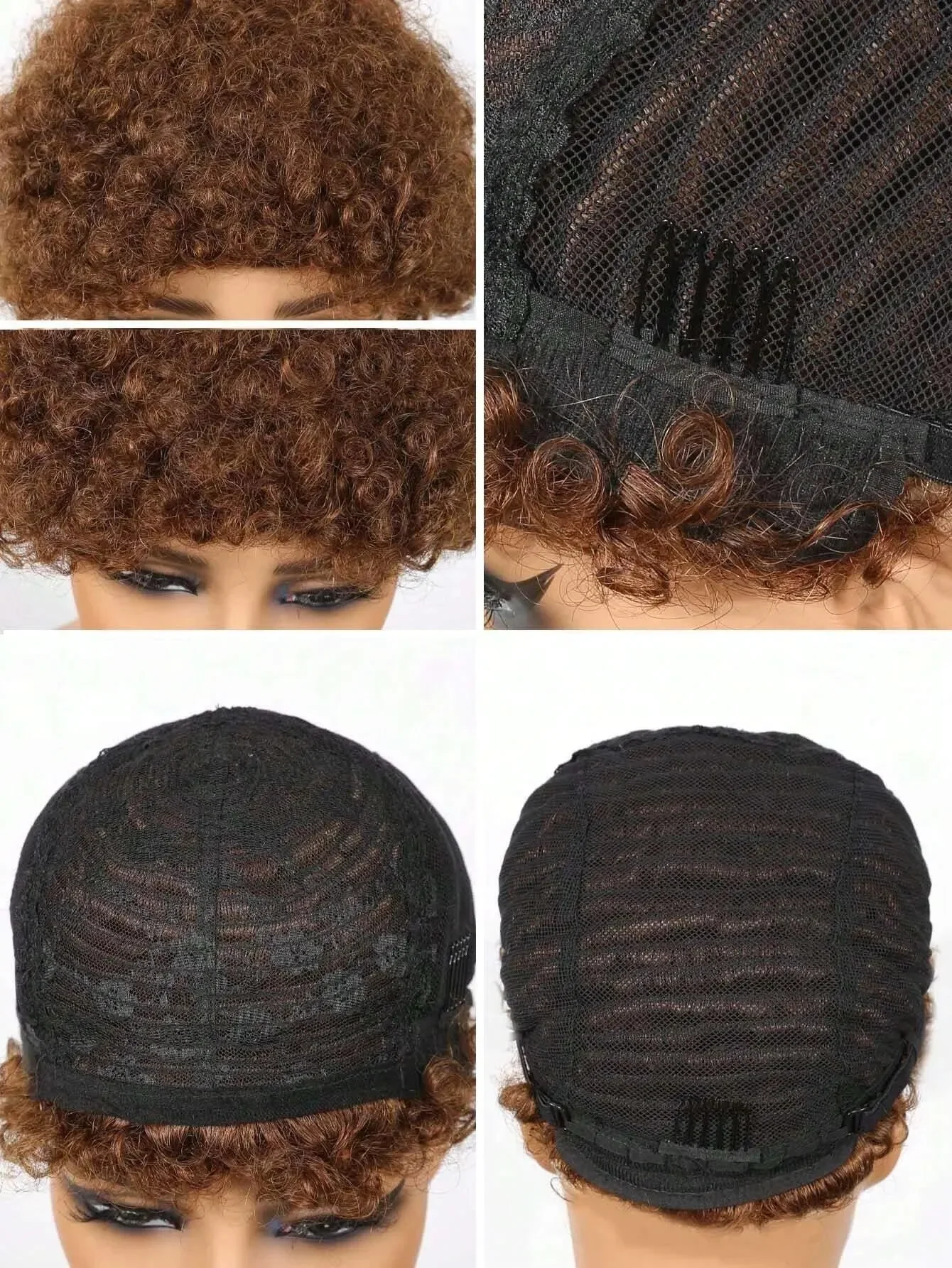 Parrucche corte e ricce Pixie Cut Fluffy Glueless Parrucche di capelli umani per donne e ragazze Parrucche afro Puff rimbalzanti morbide ed economiche Parrucca dall'aspetto naturale_voghion.com