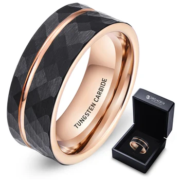 Guangzhou Jewelry Fashion Black Men Tungsten Carbide Rings with Package Box