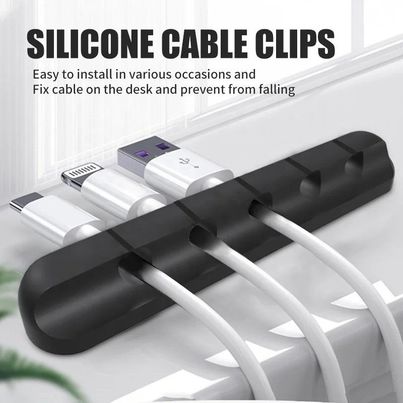 Organizador De Fios E Cabos 1 Clip De Silicone Dupla Face 3m Cable ...