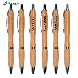 Hot Selling Sports Promotional Bamboo Ball Pen 1.0mm Custom Logo Eco Friendly Gifts