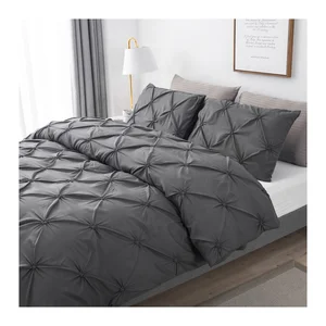 One-stop Supplier Luxury Polyester Pinch Pleated Decorative Quilt Bedding Duvet Cover Set