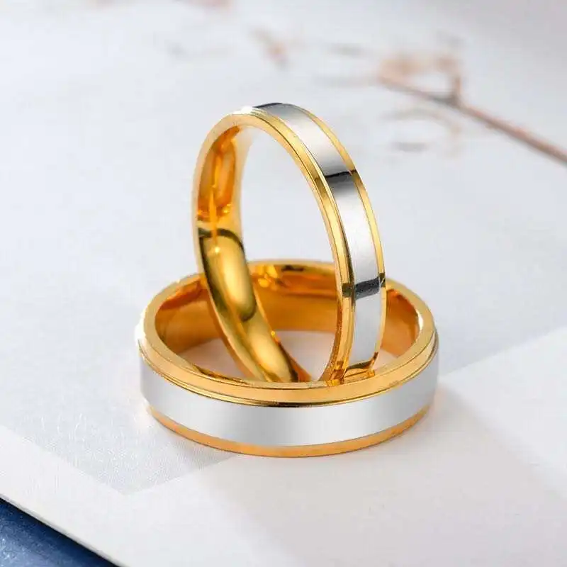 4mm 6mm Stainless Steel Couple Rings for Men Women Forever Love Titanium  Steel Wedding Engagement Double Ring for Couple