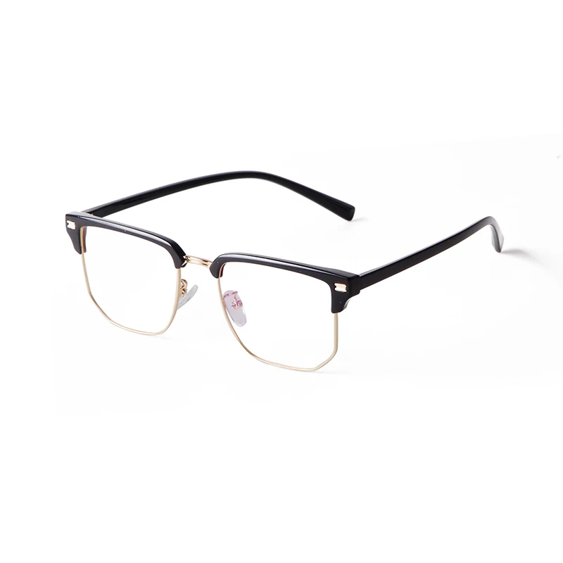 STORY PSTY547L Vintage Blue Light Blocking Glasses TR90 Square Blue Ray Filter Eyeglasses Black Frames Computer Eyewear
