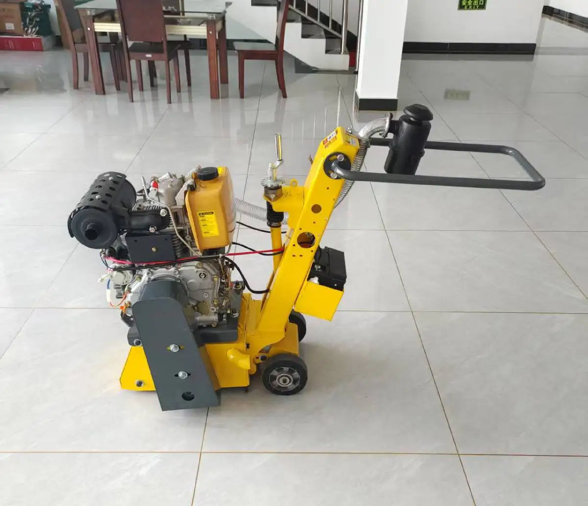 Hand push road marking removal machine, diesel engine