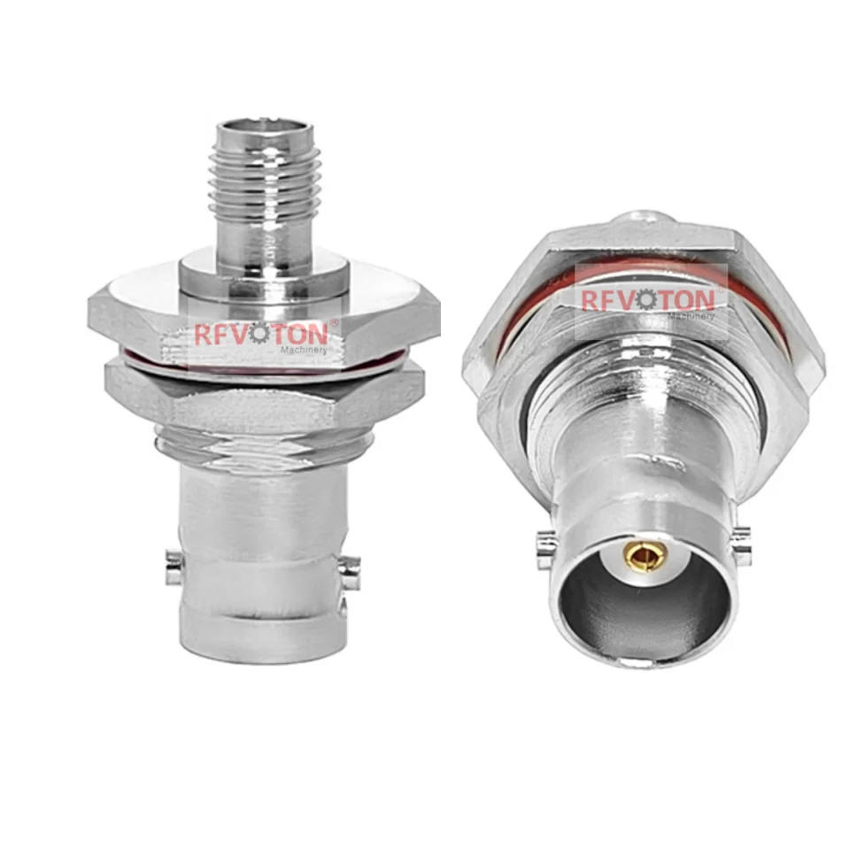 Factory 50 Ohm Adaptor BNC Female Jack Bulkhead Panel Mount to SMA Female Jack Antenna Coaxial RF Adapter Connectors in Stock