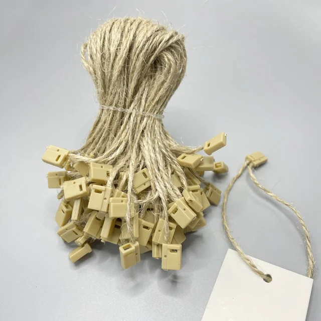 Friendly Hangtag Hemp Rope String for Clothing Natural Loop Lock Seal Tag